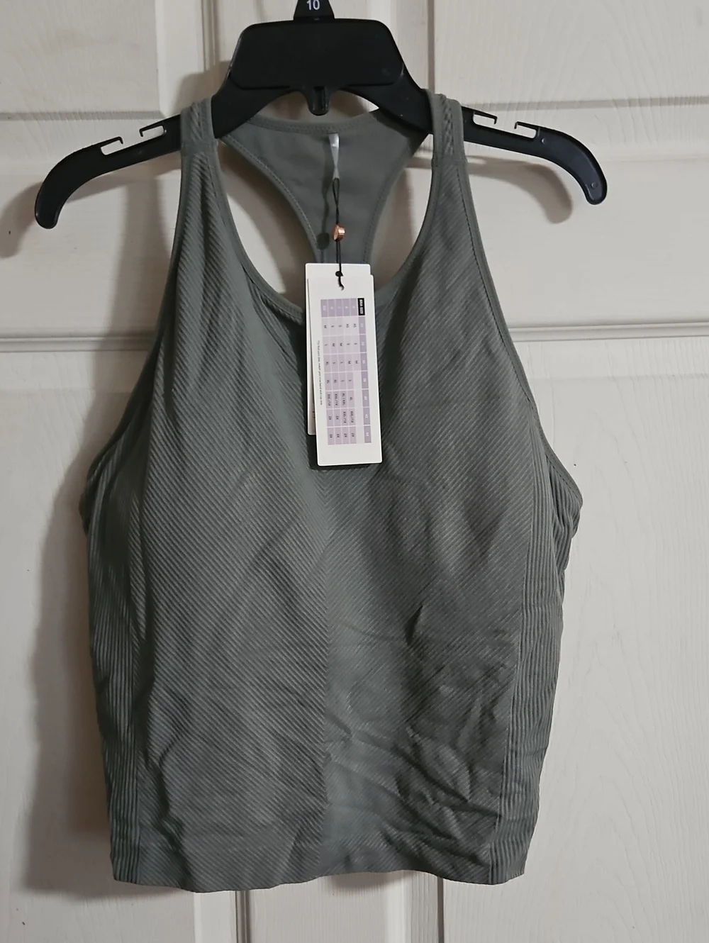 CALIA Women's High Neck Seamless Support Brami: MUTED GREEN: NEW WITH TAGS:SZ XL